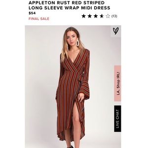 Lulus rust red striped dress